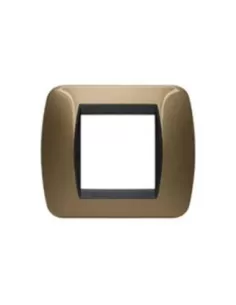 Bticino l4802ot 2-seater plate ochre metallic living international